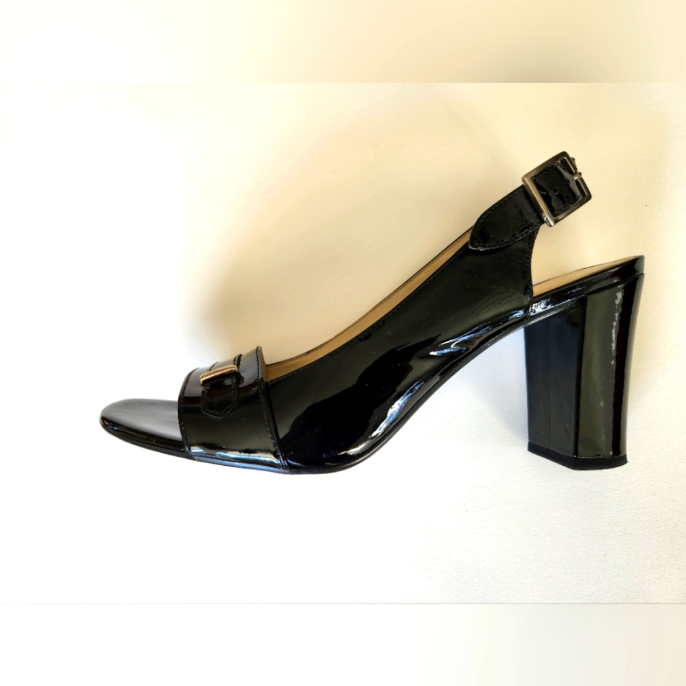 Talbots Black Patent Leather Block Heel Shoes - Size 9.5 **NEW PRICE** - Picture 5 of 11